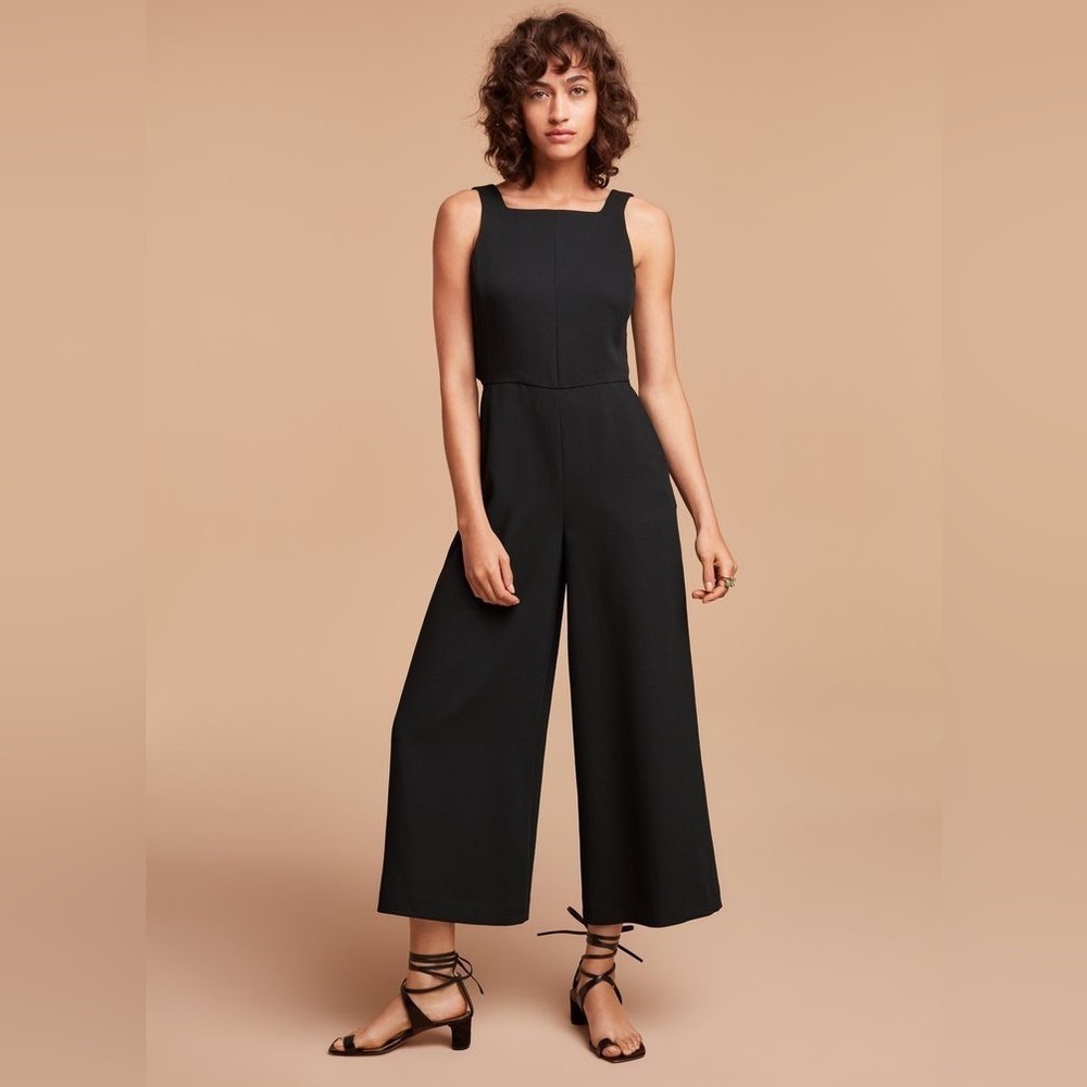 Aritzia Wilfred ÉCOULEMENT JUMPSUIT Black Size 0 Tie-Back Sleeveless